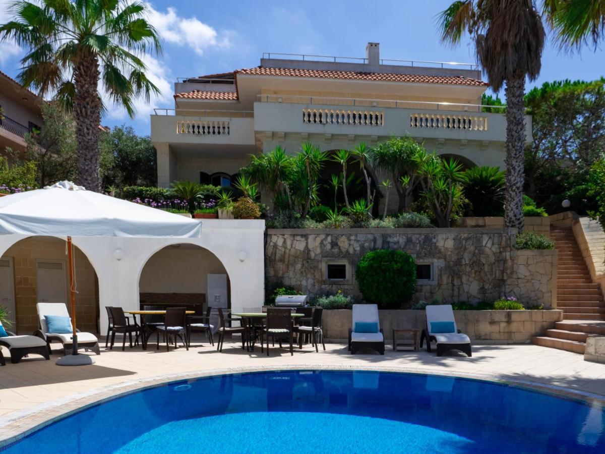 Villa Palma - Sunset Sea Views With Pool, Jacuzzi, Sauna And Games Room Mellieha Exterior foto